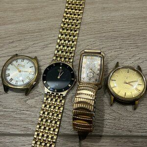 Vintage Lot Watches for Parts / Repair Swiss Bulova Citizen Elgin